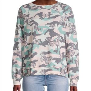 NWT Wildfox Sweatshirt in Butterflies and Camo - M
